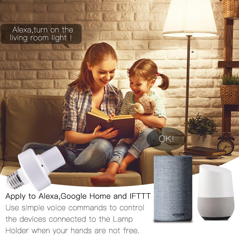 Smart WiFi E27 Light Bulb Socket Adapter – Works With Google Home & Tuya, Voice & App Control
