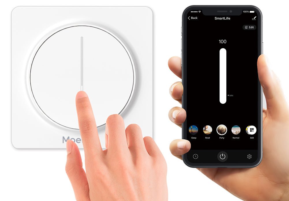 WiFi Smart Light Dimmer Touch Switch Timer Brightness Memory EU - MOES