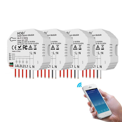 WiFi Smart Light Switch 3 4 Gang 1 2 Way Module Wireless Home Switch Modular - MOES