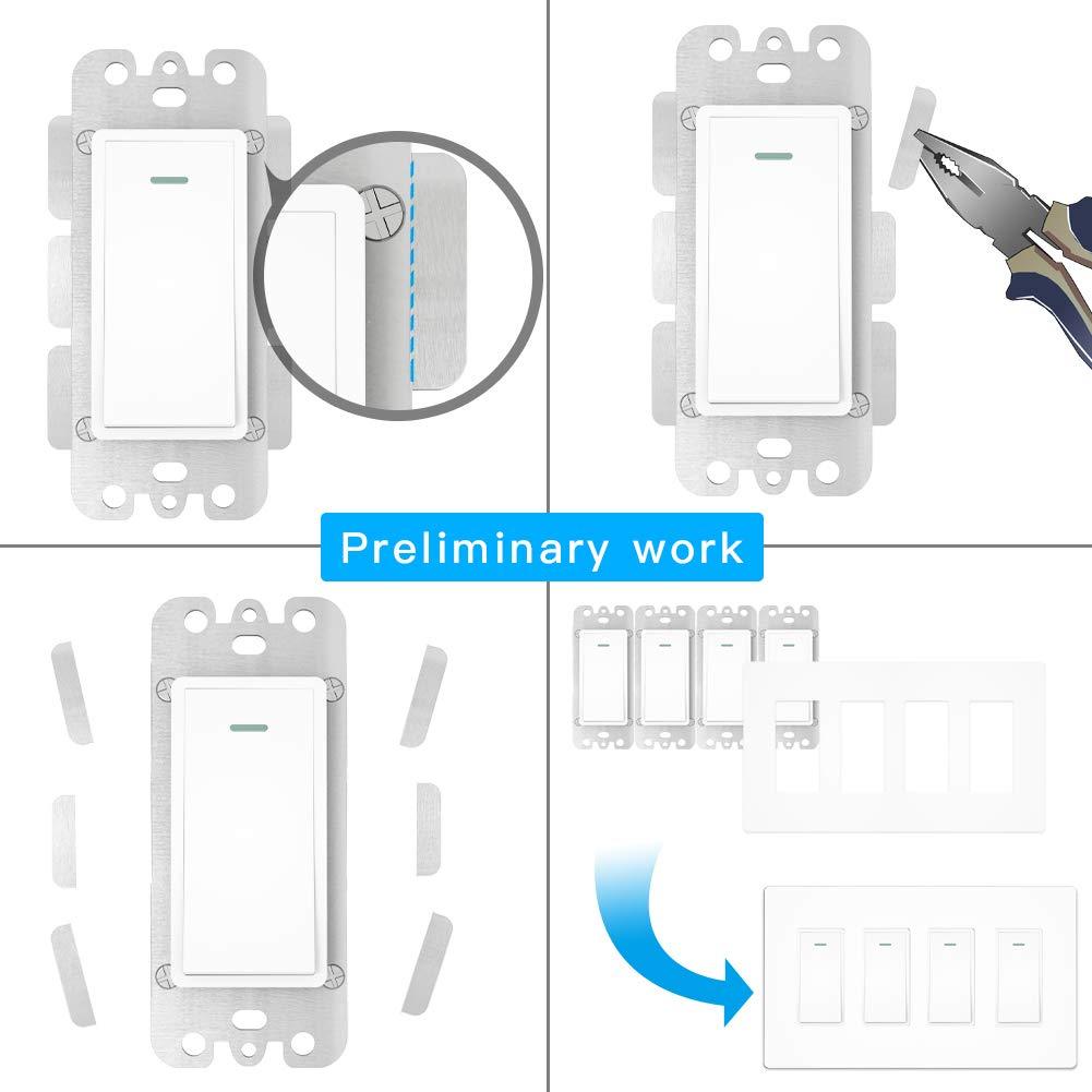 WiFi Smart Light Switch 4 Gang No Screw Panel - Moes