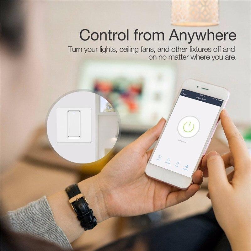WiFi Smart Light Switch Push Button 2-way Multi-control 1 Gang EU UK Version Neutral Wire Required - Moes