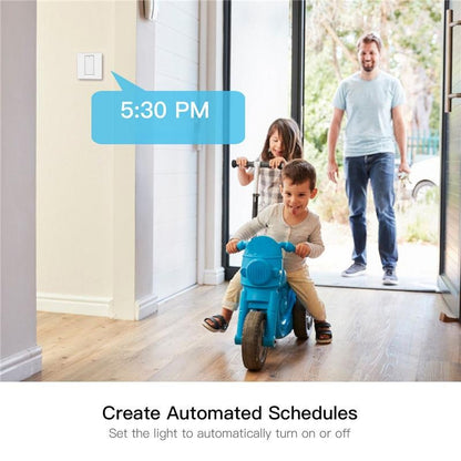 WiFi Smart Light Switch Push Button 2-way Multi-control 1 Gang EU UK Version with No Neutral Wire - Moes