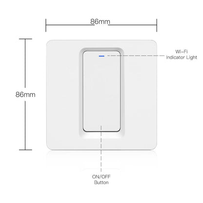 WiFi Smart Light Switch Push Button 2-way Multi-control 1 Gang EU UK Version with No Neutral Wire - Moes