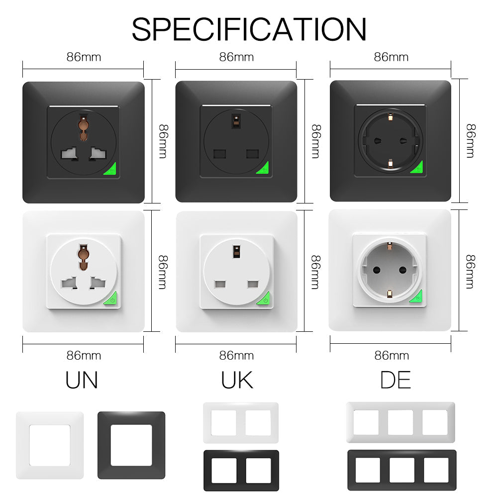 WiFi Smart Light Wall Switch Socket Outlet Push Button EU Version - Moes
