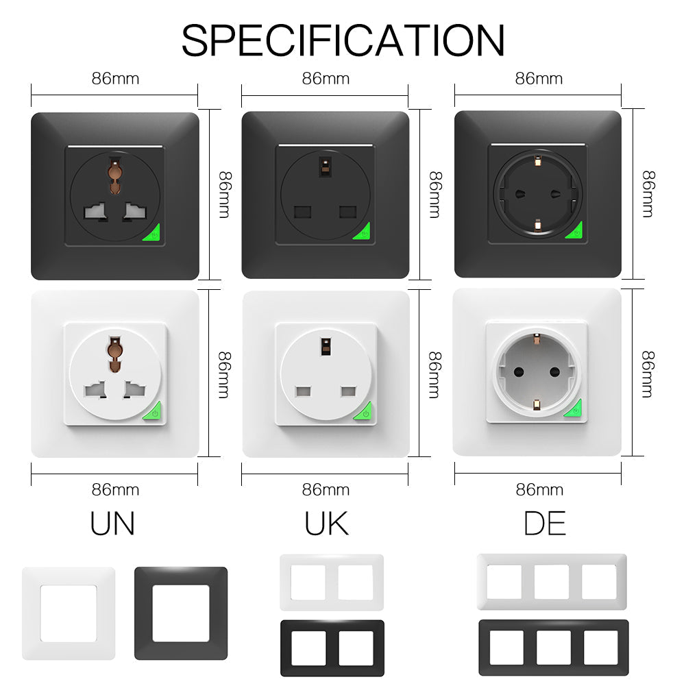 WiFi Smart Light Wall Switch Socket Outlet Push Button UK Version - Moes