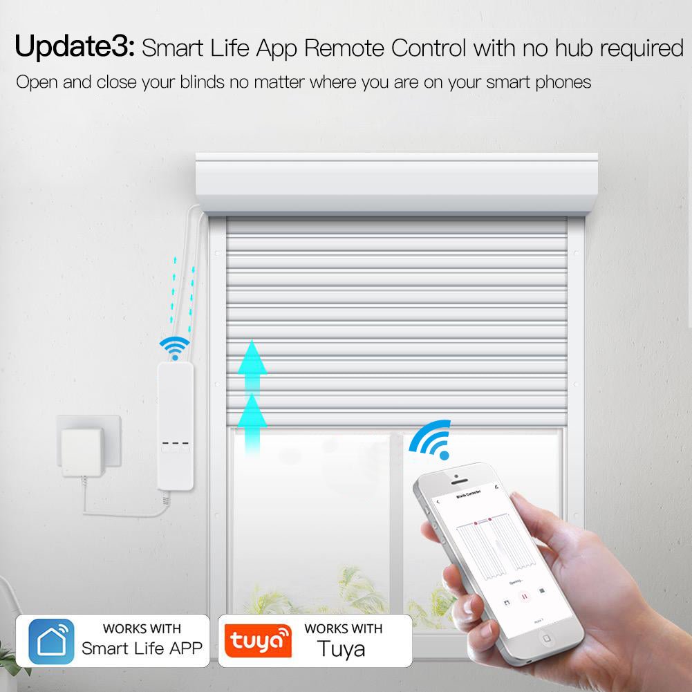 WiFi Smart Motorized Chain Roller Blinds Shade Shutter Drive Electric Curtain Motor RF Remote Automation Kit - MOES