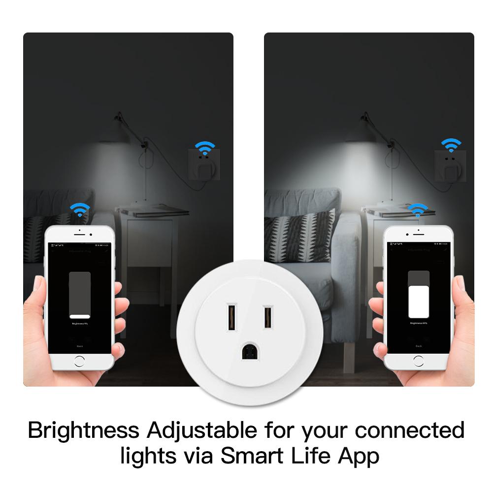 WiFi Smart Power Socket Plug Brightness Adjust Timer Plug US