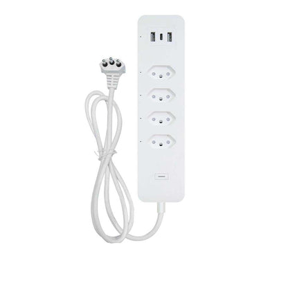 WiFi Smart Power Strip Surge Protector 4 Plug Outlets Electric Socket with USB/Type C [Brazil Version] - MOES