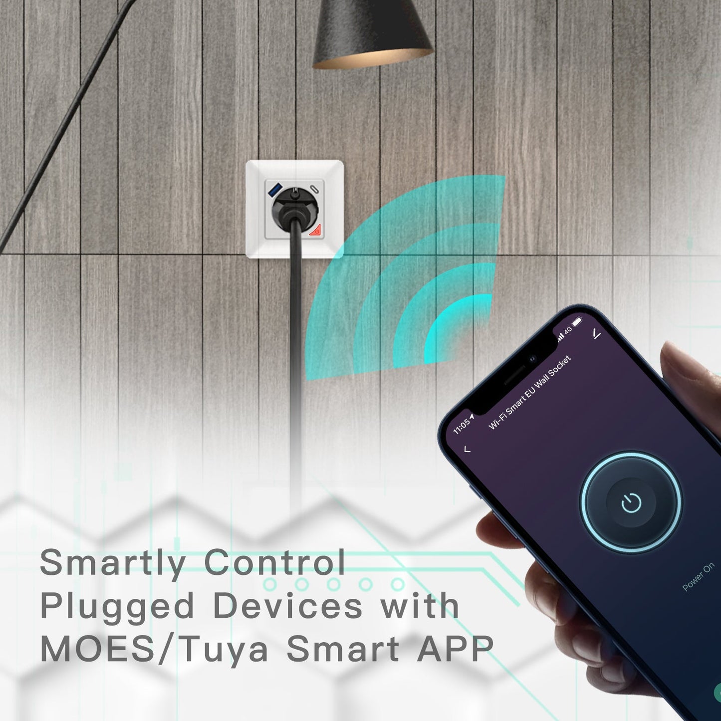 WiFi Smart Socket 16A Power Socket Fast Charge USB Type-C - MOES