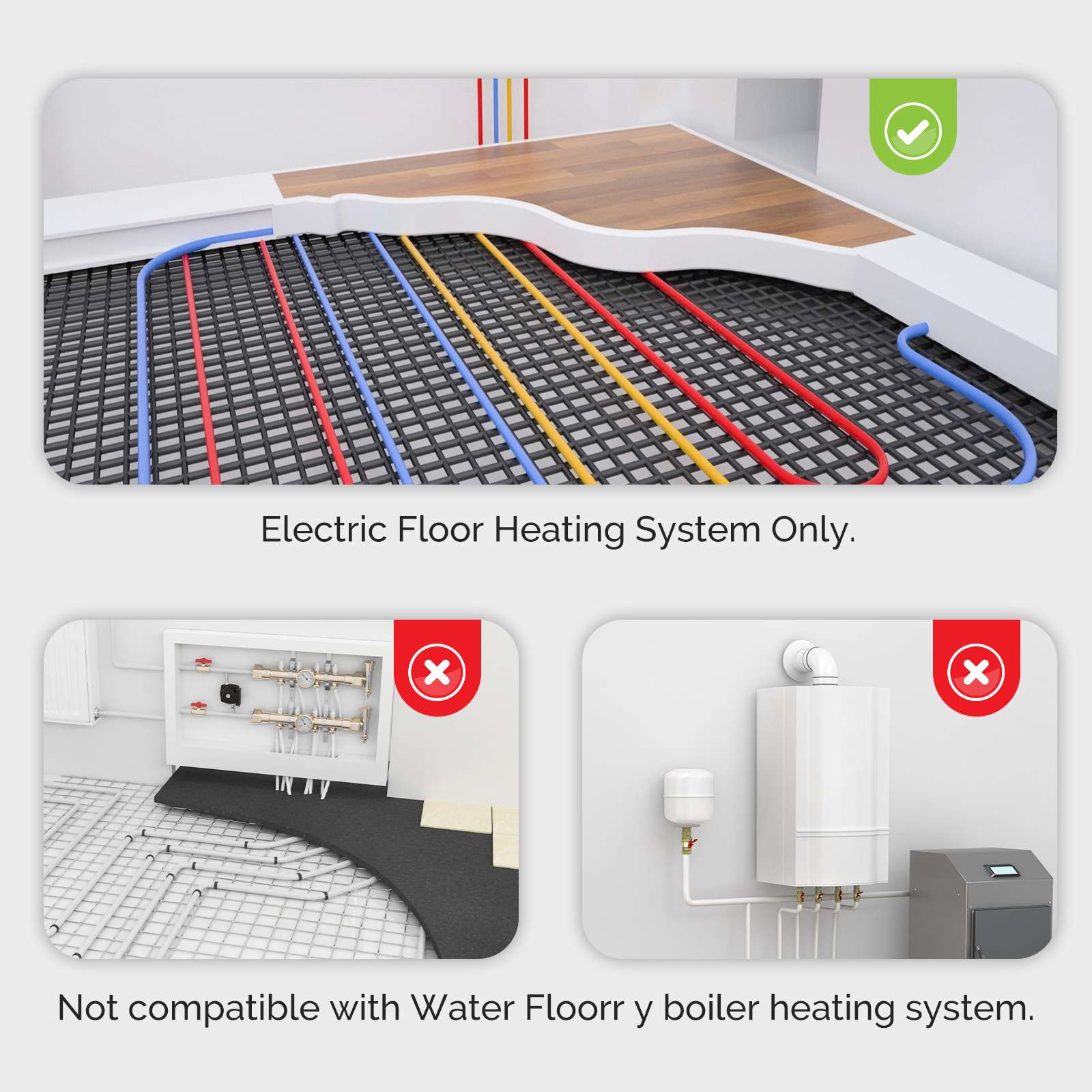 WiFi Room Touch Thermostat|Smart UnderFloor Boiler Heating 