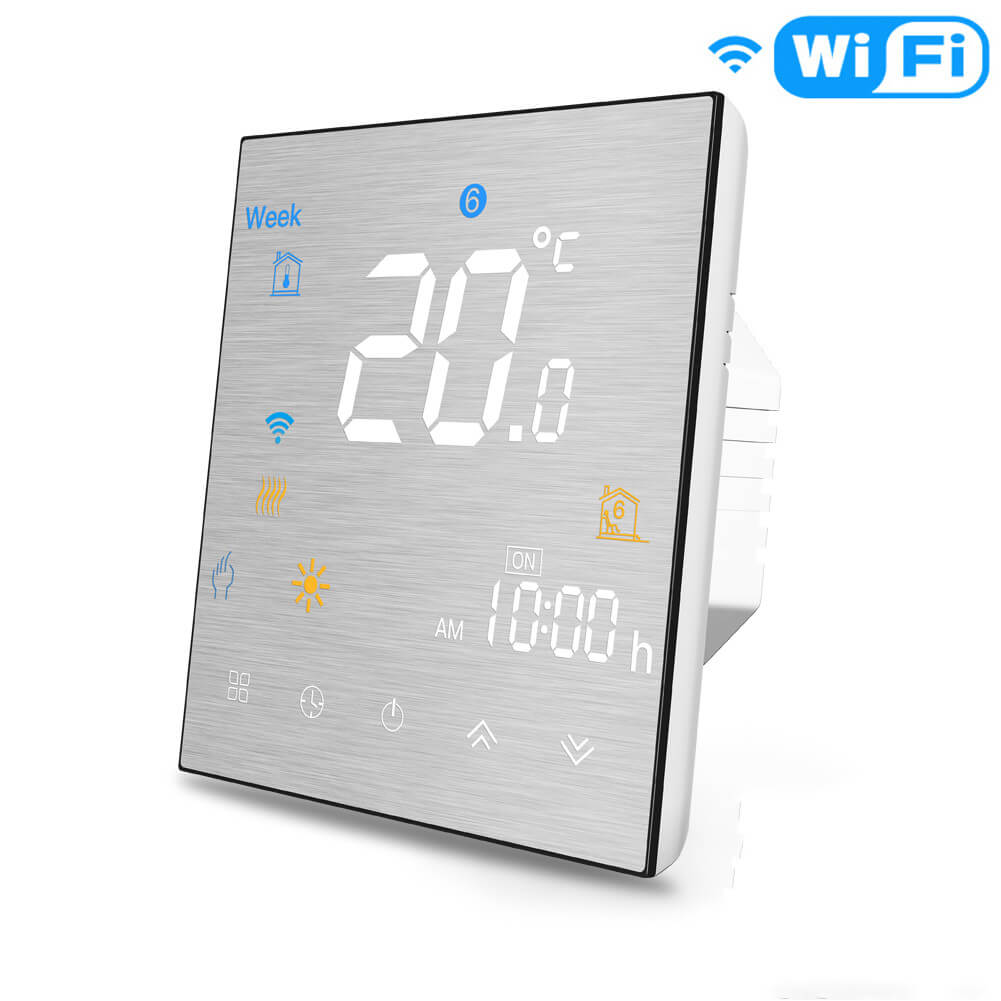 Wifi Smart Thermostat Water Floor Heating Metal Brushed Panel