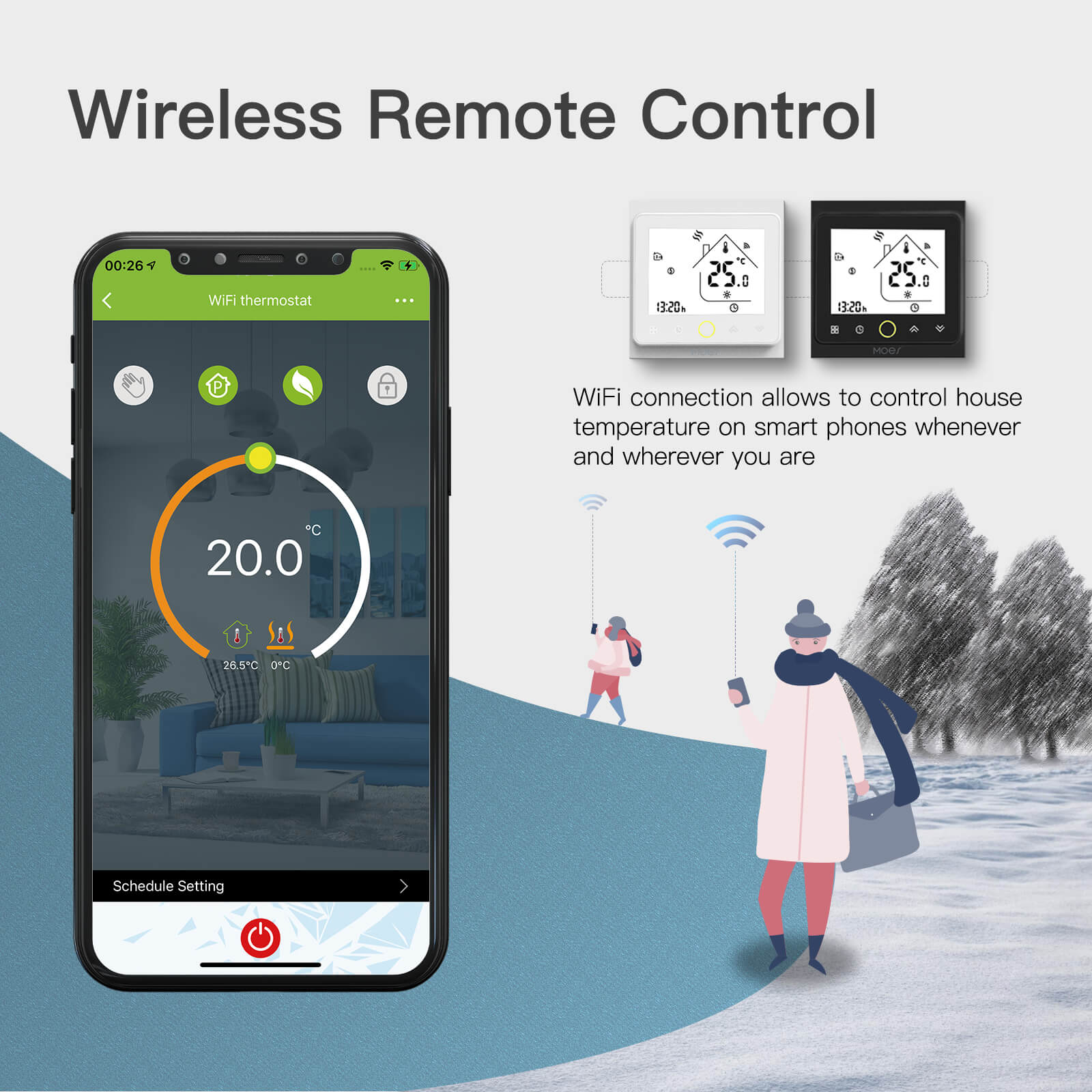 Termostato con conexión wifi compatible con Alexa y Google Home Blanco -  BHT-002-GCLZBW - MOES