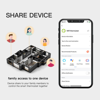 WiFi Smart Thermostat Temperature Controller Water Floor/Electric Heating Water/Gas Boiler LCD Touch Screen BHT 002 - MOES