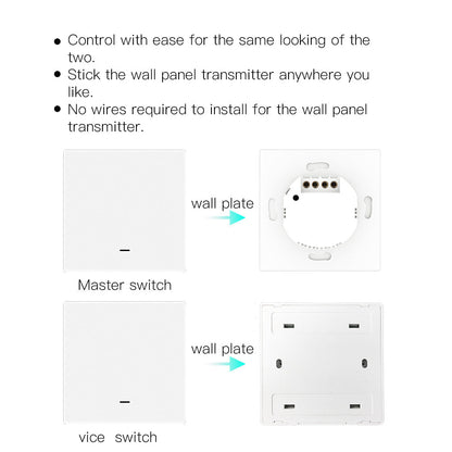WiFi Smart Wall Light Switch With RF433 2-Way Multi-Control Push Button with RF Transmitter Switch - Moes