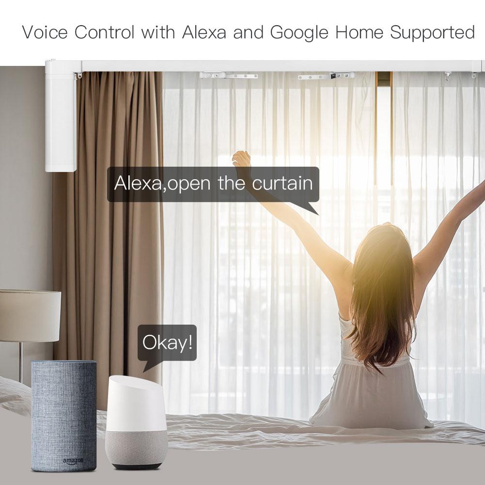 WiFi Smart Electric Motorized Splicing Curtain Tracks System,Tuya Curtain Motor with DIY Track RF Remote Smart Life Tuya APP Control Voice Control With Alexa Google Home - Moes
