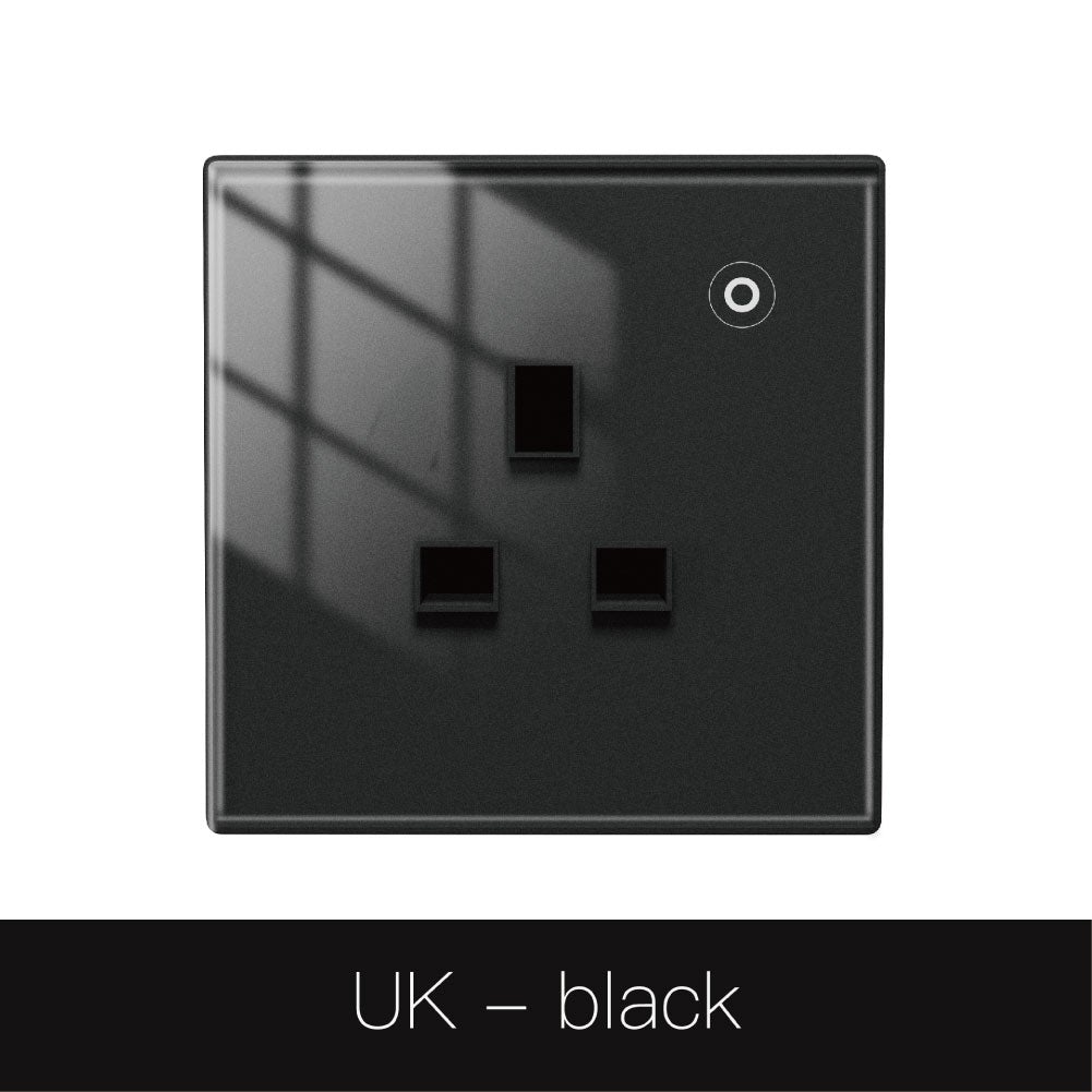 WiFi Smart Wall Socket| Glass Panel Outlet| Power Monitor Plug For EU ...