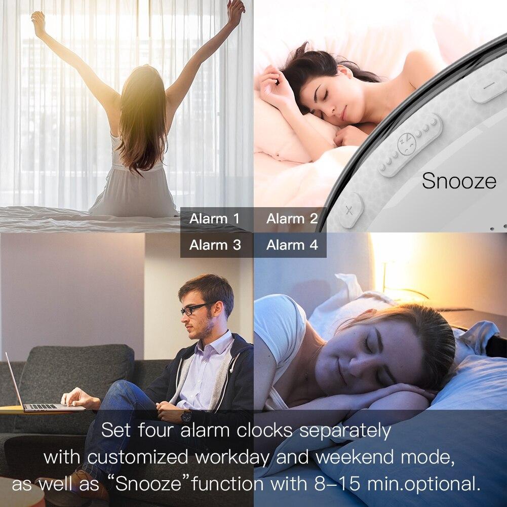 Smart WIFI Night Light Digital Wake Up Light Workday Alarm Clock  Sunrise/Sunset Smart Life APP Control Niditon