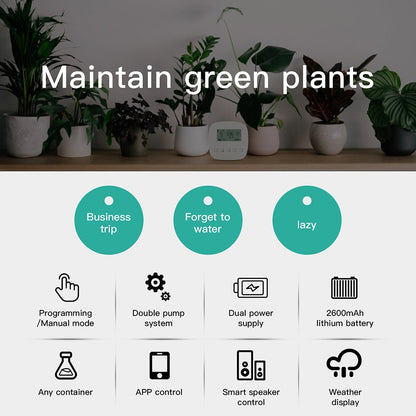 WiFi Water Pump Tuya Smart Watering Machine Automatic Micro-drip Irrigation System Dual Pump Watering Timer Plants AC Water Controller System Irrigation Tool for Home Office Potted Plants Voice Control via Alexa Google Home - Moes
