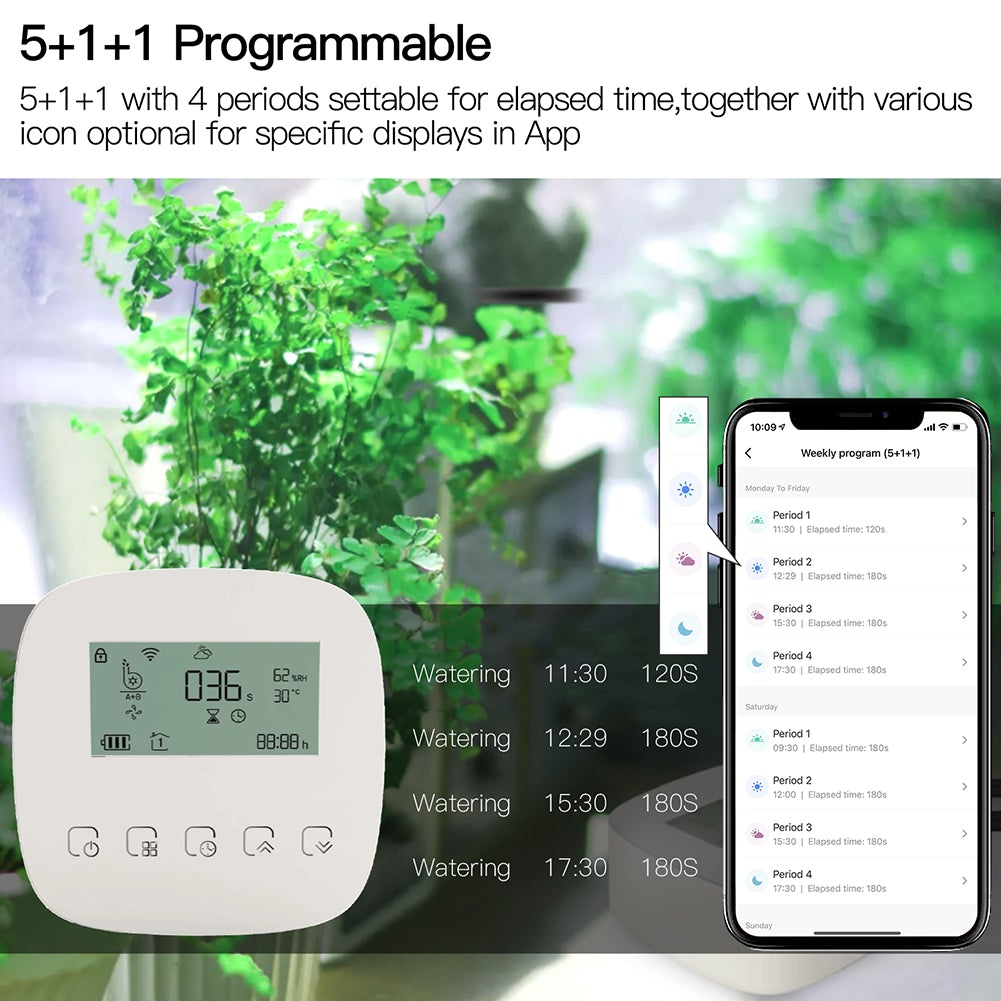 water timer for potted plants WiFi Watering Pump Micro-drip Timer|Smart Dual Pump Irrigation System – MOES