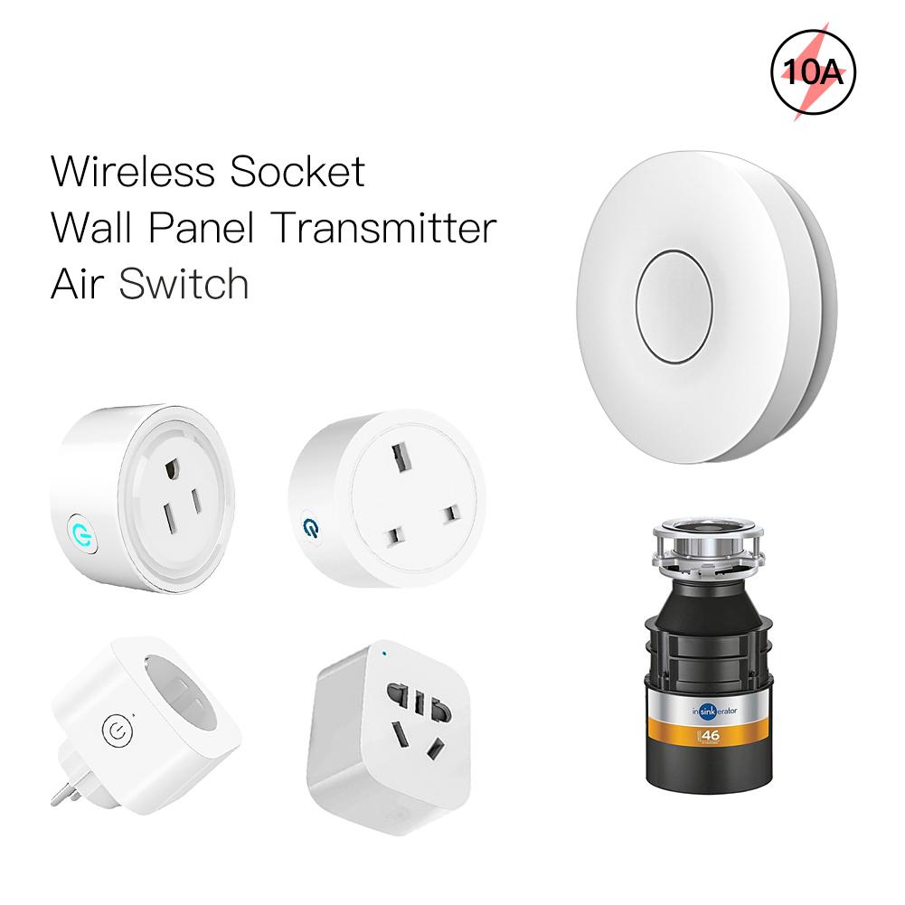 Wireless Socket with Self-powered Wall Panel Transmitter Food Residues Garbage Disposal Household Appliances 10A - Moes