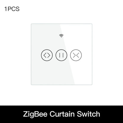 ZigBee RF Smart Touch Curtain Roller Blinds Shutter Switch Tuya Smart Life App Wireless Control Works with Alexa and Google Home EU - Moes