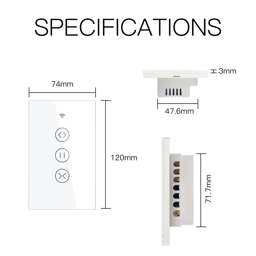 ZigBee RF Smart Touch Curtain Roller Blinds Shutter Switch Tuya Smart Life App Wireless Control Works with Alexa and Google Home US - Moes