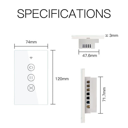 ZigBee RF Smart Touch Curtain Roller Blinds Shutter Switch Tuya Smart Life App Wireless Control Works with Alexa and Google Home US - Moes