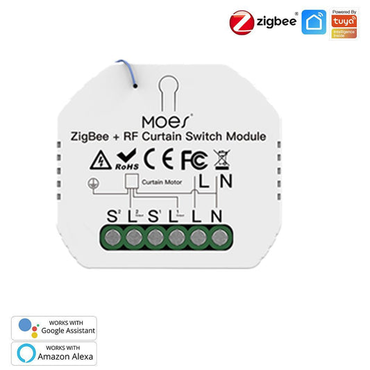 ZigBee RF433 Smart Curtain Switch Module for Electric Motorized Roller Blinds Shutter Motor - MOES