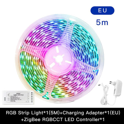 ZigBee RGBCCT LED Controller Plus LED Light Strip RGB CCT Dimmer Module Music Sync Tuya Smart App Control with Alexa Echo 3.0 Smartthings Gateway APP Remote Control DC 12V 24V - Moes