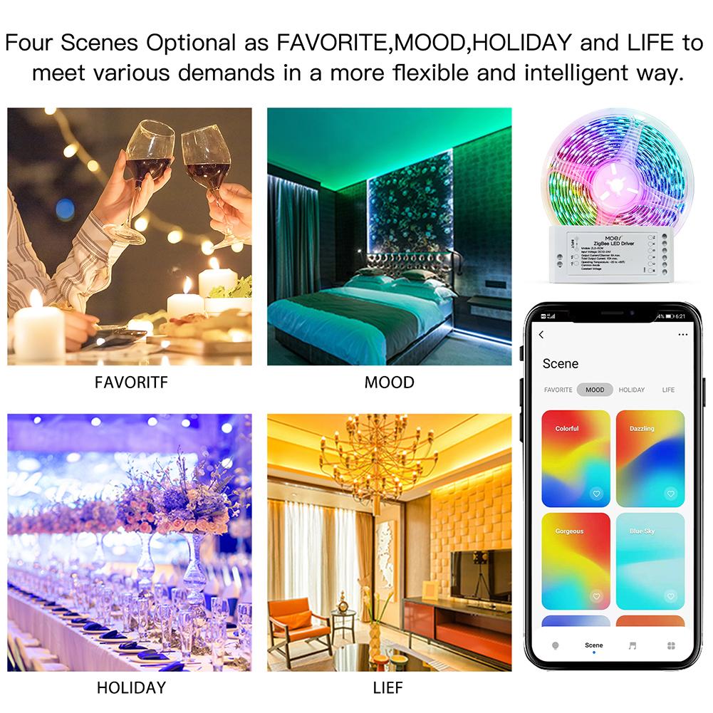MOES ZigBee Smart Light Strips Controller|CCT LED Controller Plus