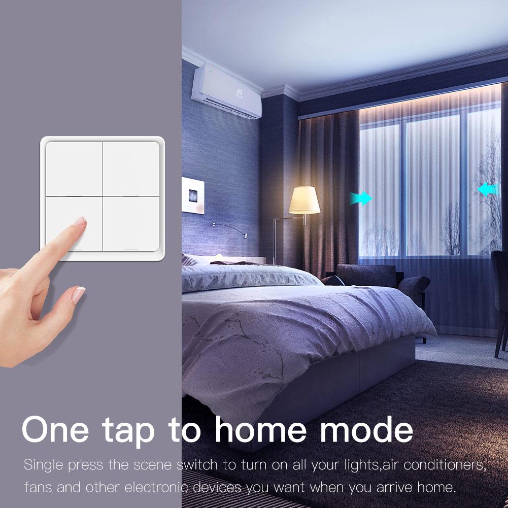 ZigBee Smart Battery Powered Light Switch Scene Push Button Switches Multi-Control - MOES