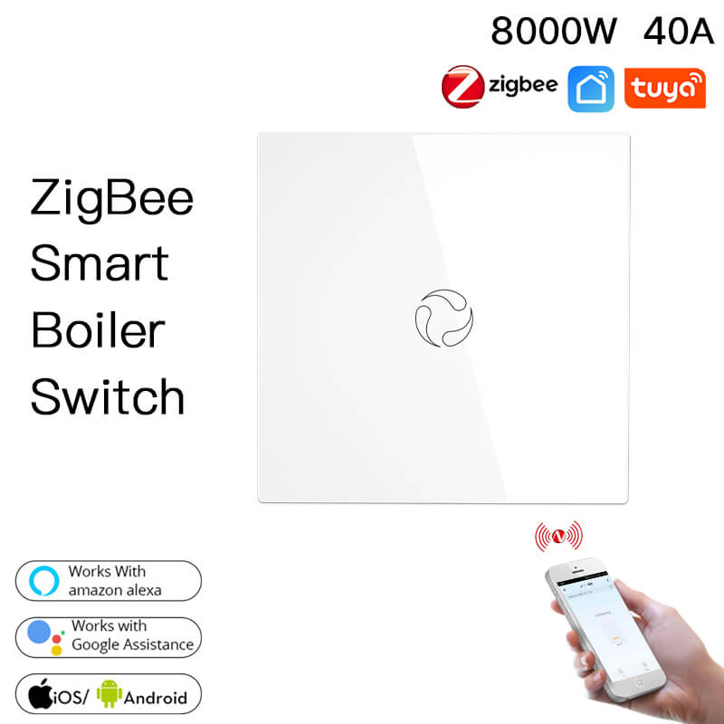 ZigBee Smart Boiler Touch Switch Water Heater Single Pole Neutral Wire Required 20A/40A EU - MOES