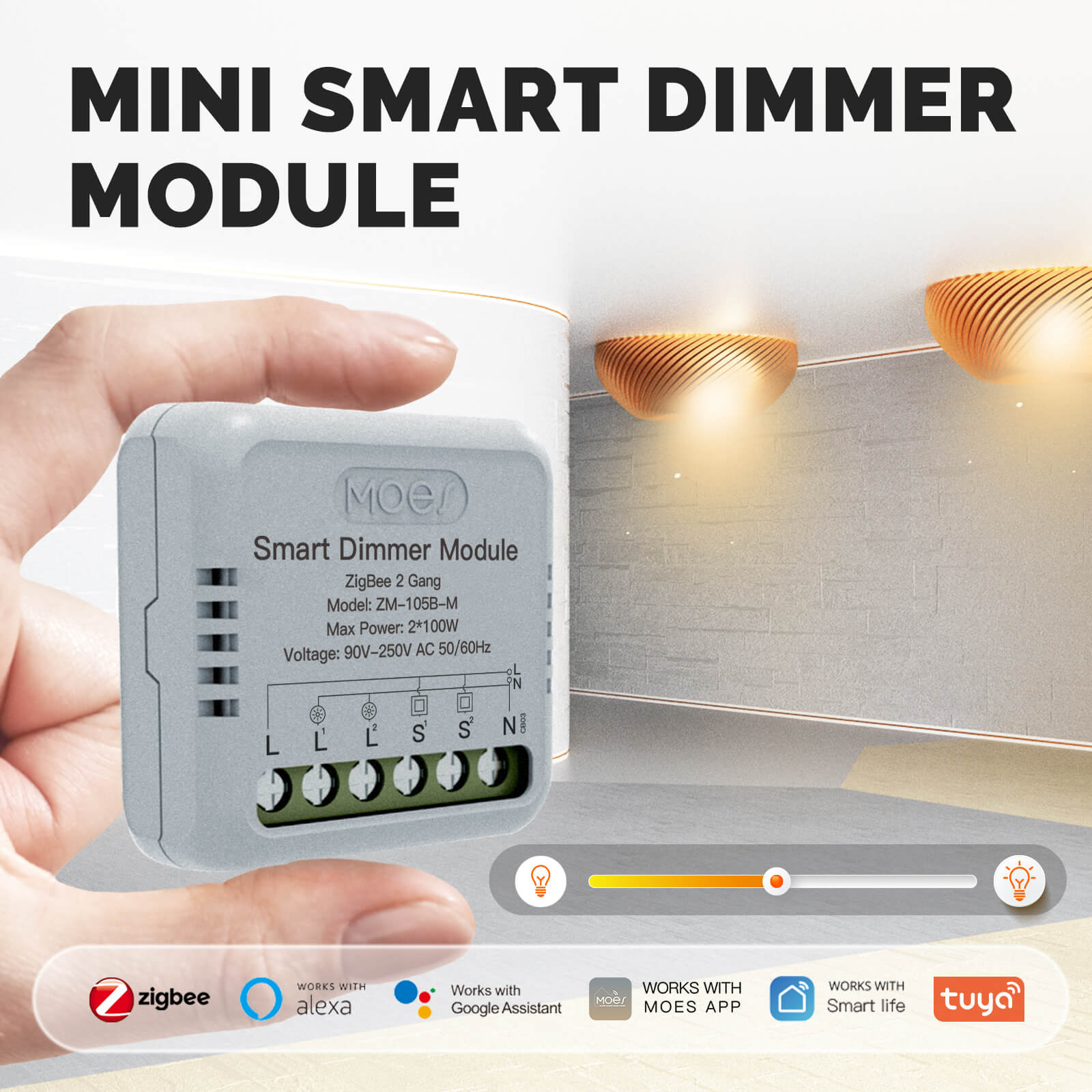 Zigbee Smart Dimmer Switch Module Timer Diy Breaker 1/2 Gang – MOES