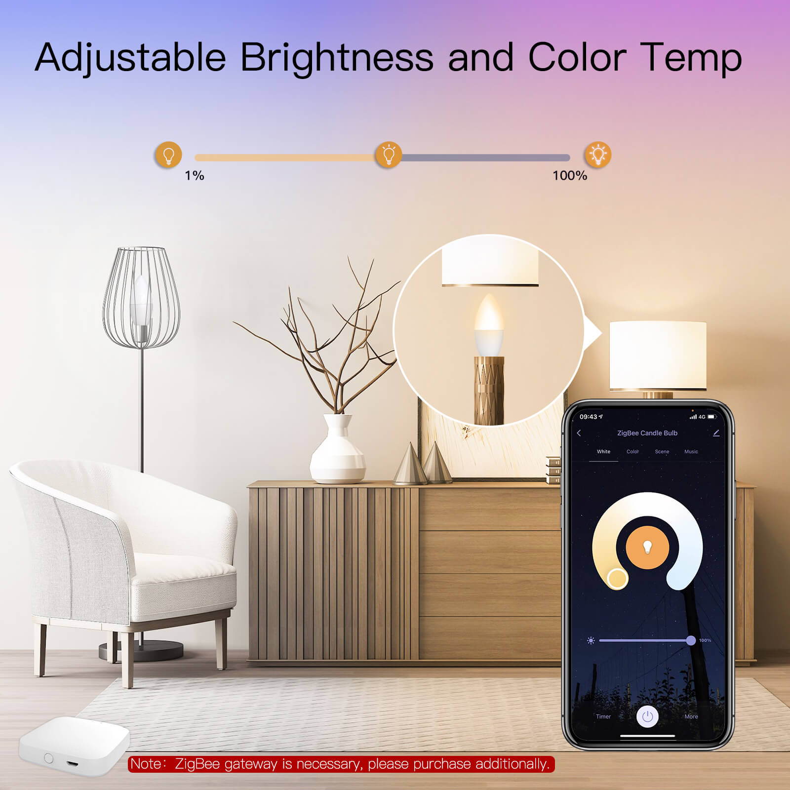 Pasture betale sig Vandret MOES WiFi Smart Candle LED Light|Best Colored Dimmable Smart Bulbs