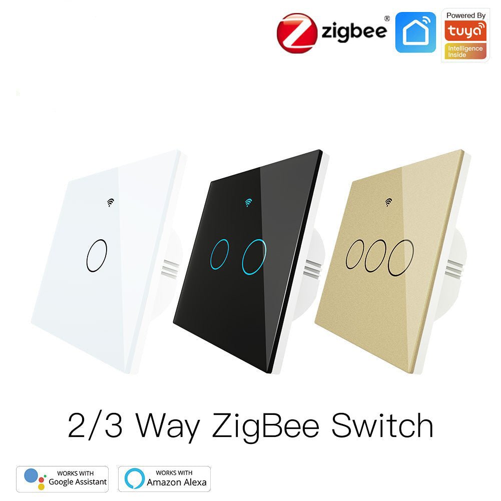 ZigBee Smart Light Touch Switch 2 Way Multi-Control Neutral Wire Optional No Capacitor EU - MOES