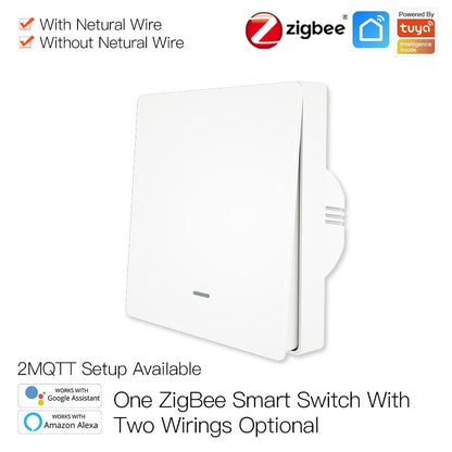ZigBee Smart Push Button Switch and ZigBee Scene Switch Kit L Only No Neutral Wire or L+N Wiring Optional No Capacitor Required Tuya ZigBee Hub Required - Moes