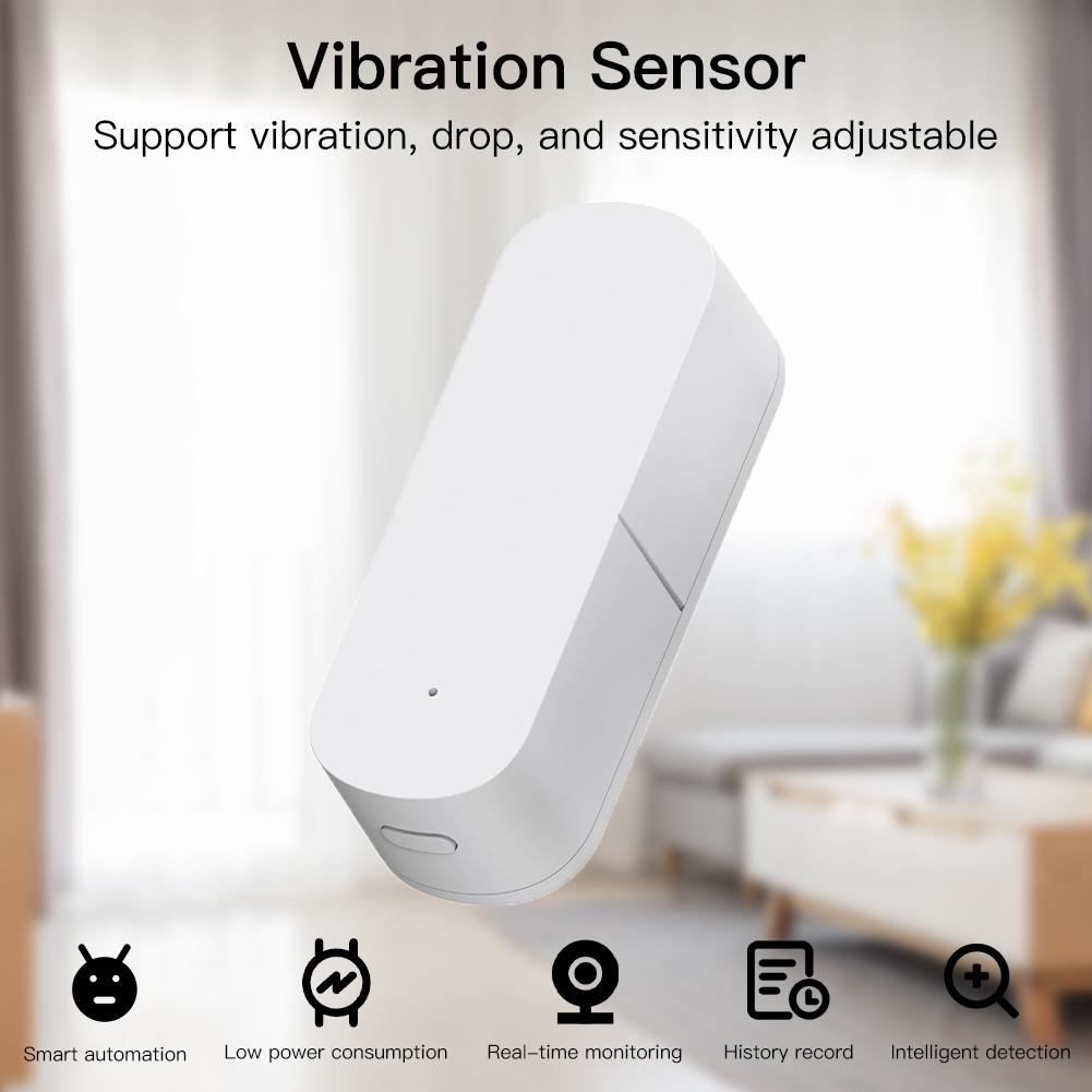 Zigbee Smart Vibration Sensor Detection,Home Security System,Notification via Tuya Smart Life APP,Real-Time Motion Shock Alarm,History Record - Moes
