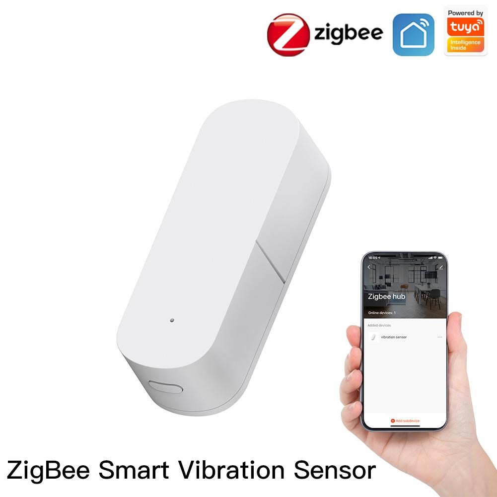 Zigbee Smart Vibration Sensor Detection,Home Security System,Notification via Tuya Smart Life APP,Real-Time Motion Shock Alarm,History Record - Moes