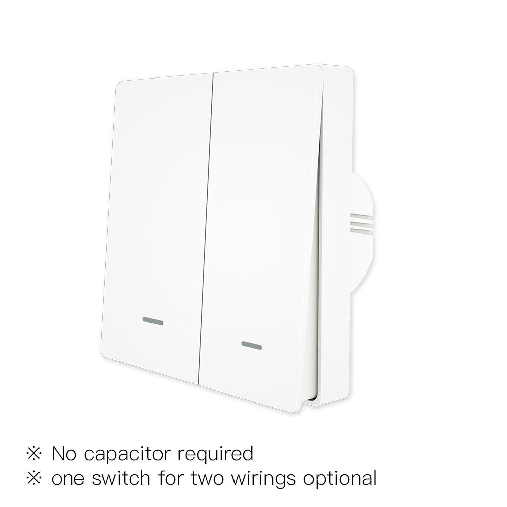 MOES Zigbee Smart Switches, No Neutral Wire, Require MOES Zigbee Hub  Inteligente Single Pole Light Switch, Work with Alexa Google Assistant,  Support