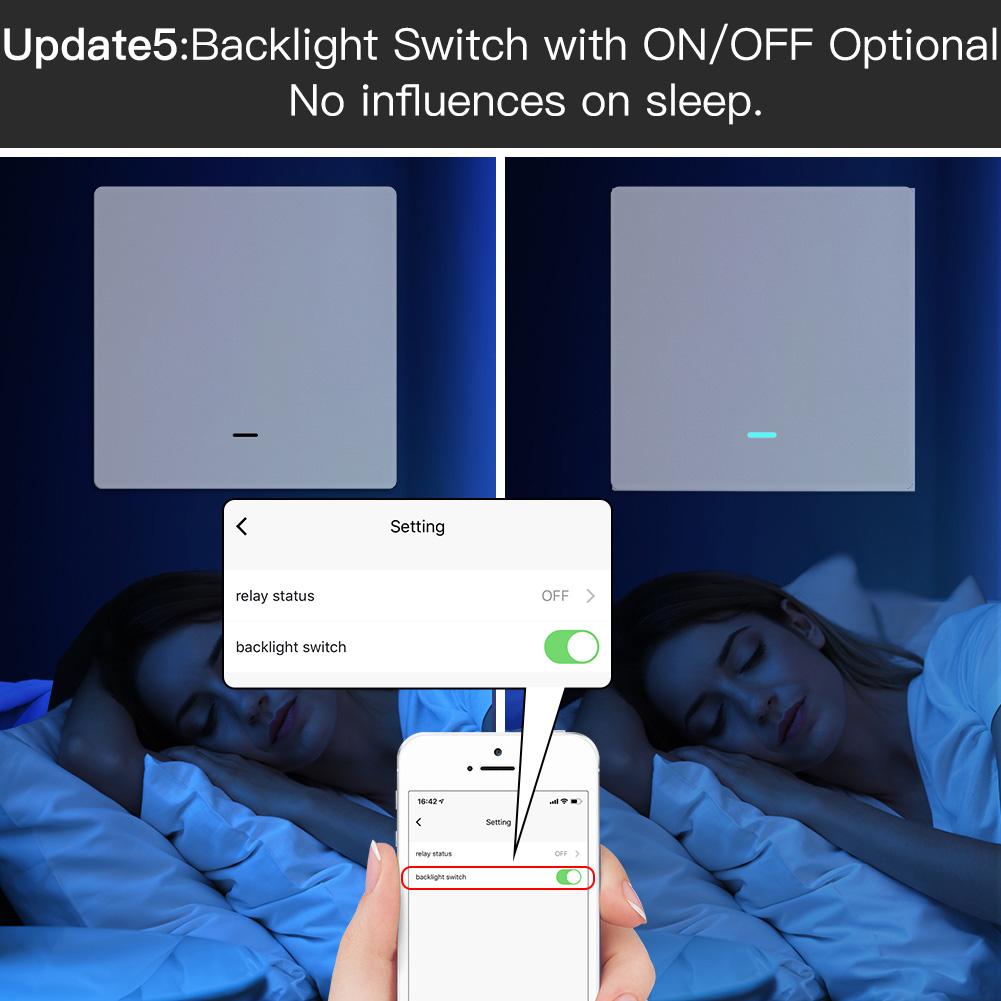 Update5:Backlight Switch with ON/OFF OptionalNo influences on sleep - Moes