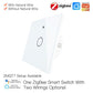 ZigBee Wall Touch Smart Light Switch With Neutral Wire/No Neutral Wire,No Capacitor Needed 2 Way Muilti-Control Association Hub Required 1 Gang White - Moes