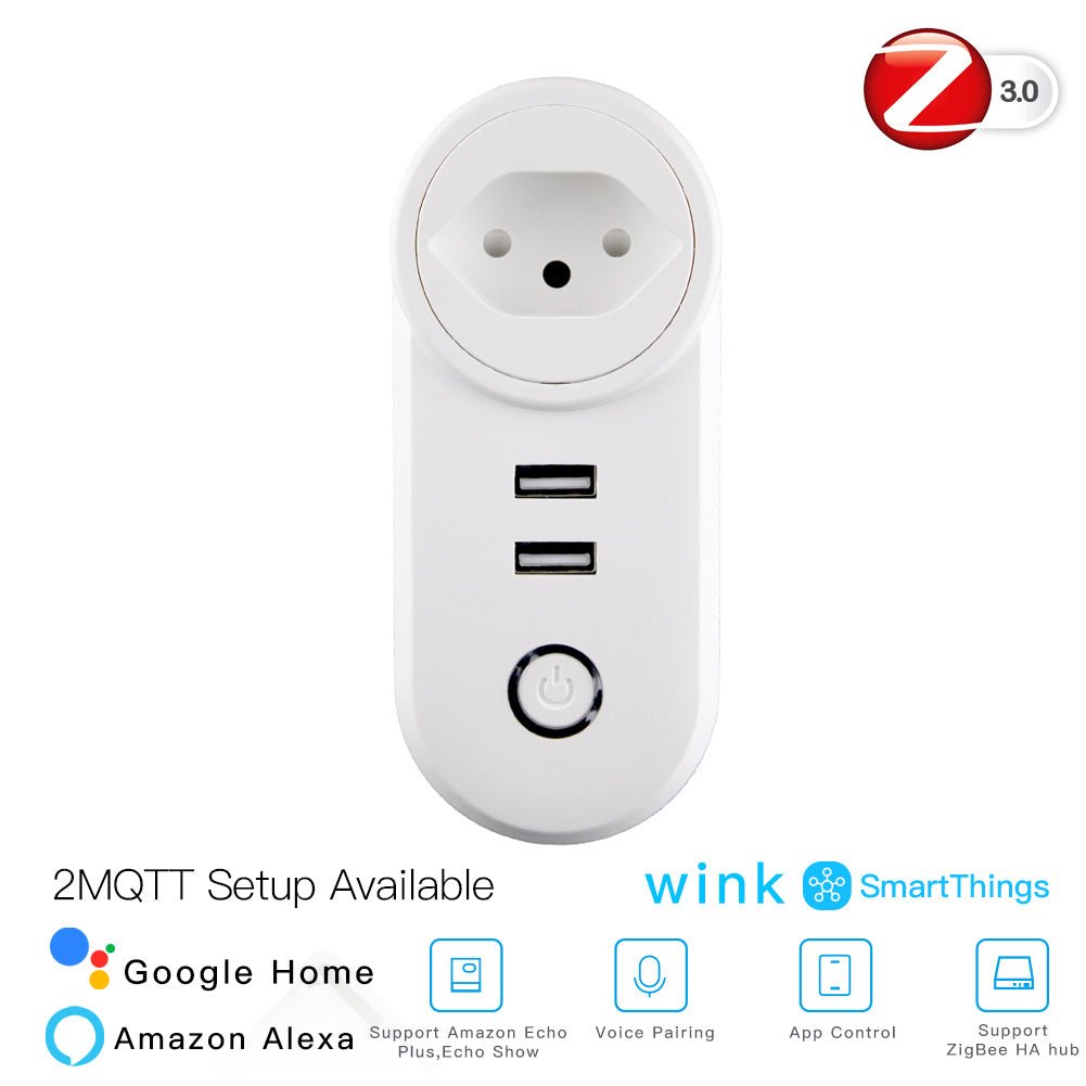 ZigBee3.0 Dual USB Wireless Socket Plug 2MQTT Setup Available - MOES