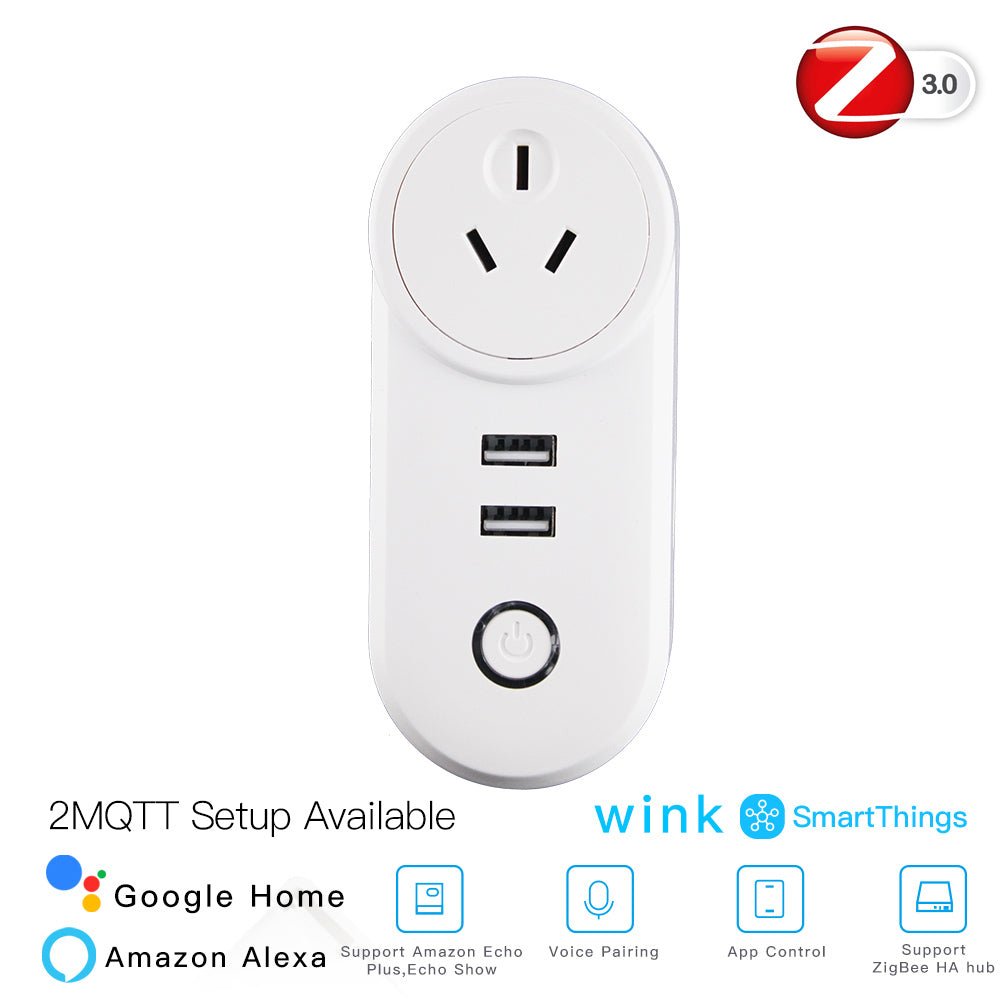 ZigBee3.0 Dual USB Wireless Socket Plug 2MQTT Setup Available - MOES