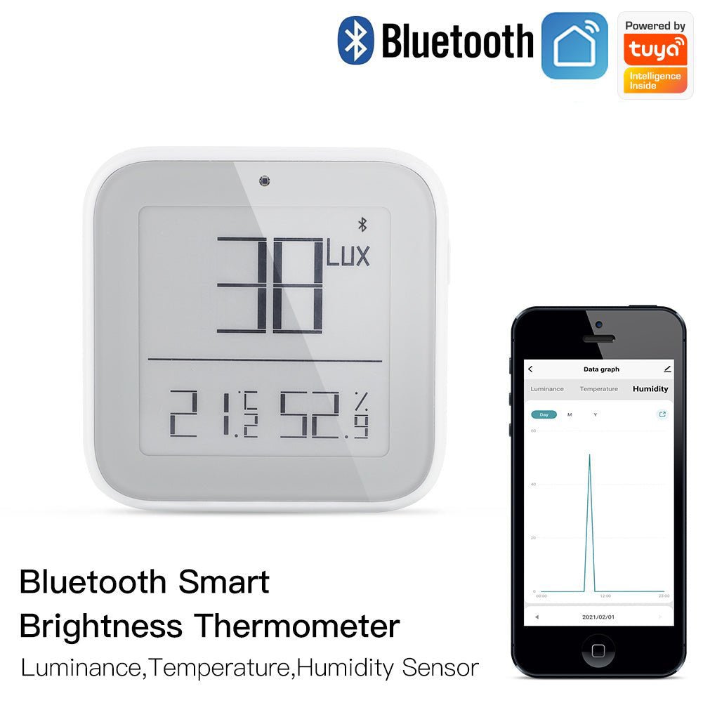 Zigbee/Bluetooth Smart Brightness Thermometer Real-time Light Sensitive  Temperature and Humidity Detector